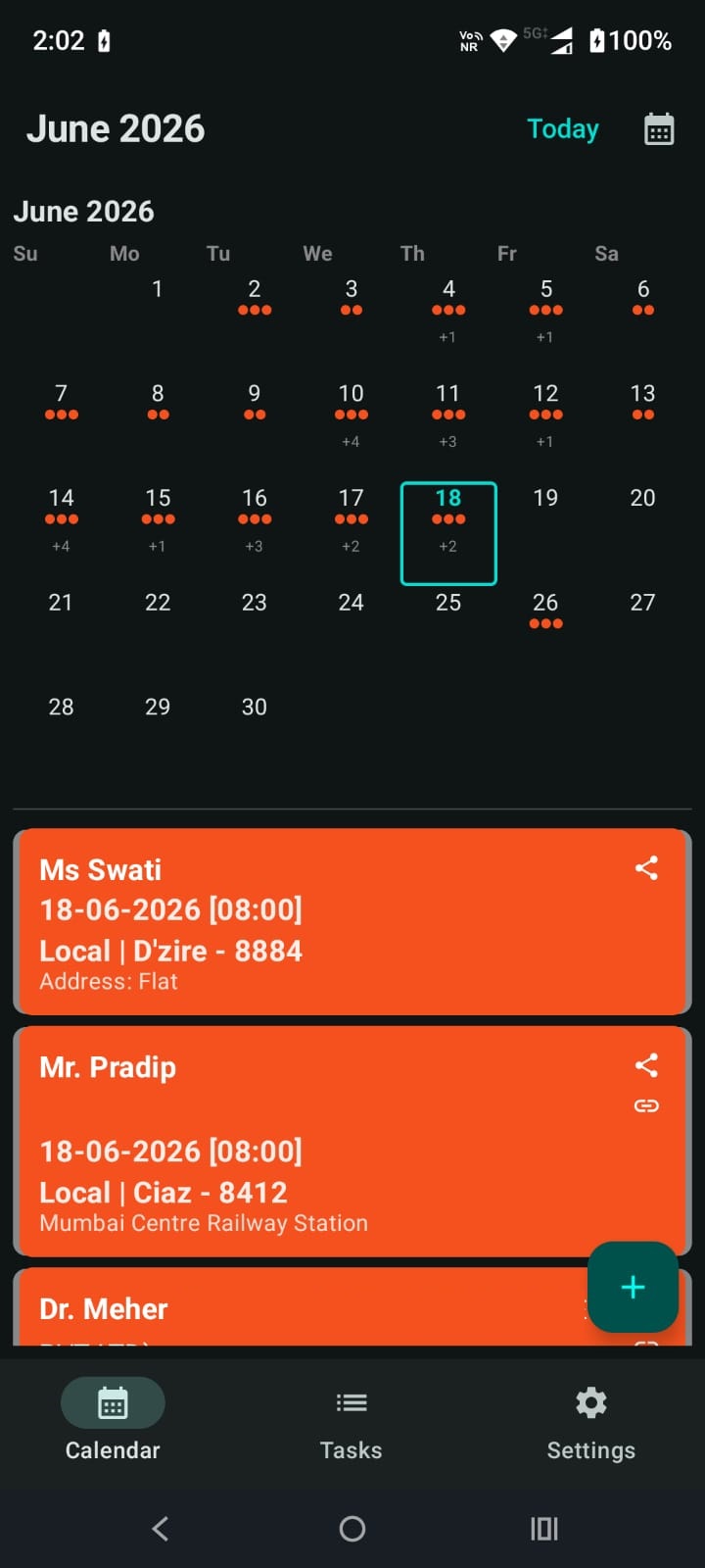 Month View Calendar